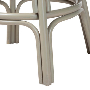 Baxton Studio bali Bali Bella Rattan Swivel Bar Stool with Cushion - Handwoven Coastal Chair for Dining & Relaxation Bella-French Grey/Rattan-BS