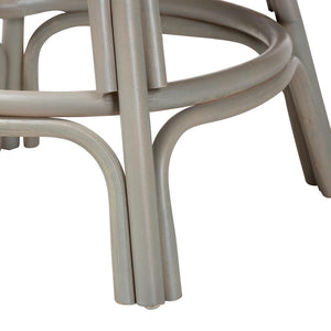 Baxton Studio bali Bella Swivel Rattan Counter Stool – Handwoven Kitchen Island Seating with Cushion & Footrests Bella-French Grey/Rattan-CS