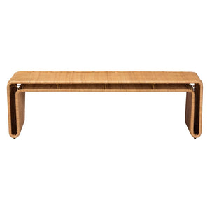 Baxton Studio bali Nevada Bohemian Rattan Accent Bench - Light Honey, Handcrafted, Stylish Entryway & Living Room Piece Nevada-Light Honey Rattan-Bench
