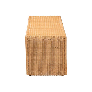 Baxton Studio bali Nevada Bohemian Rattan Accent Bench - Light Honey, Handcrafted, Stylish Entryway & Living Room Piece Nevada-Light Honey Rattan-Bench