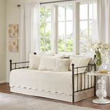 Madison Park Tuscany Cottage/Country 6 Piece Reversible Scalloped Edge Daybed Cover Set MP13-5024 Cream