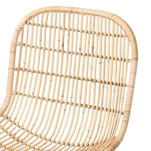 Baxton Studio bali Rosalba Bohemian Rattan Dining Chair Set - 2-Piece S-Curve Design for Indoor & Outdoor Use S-Curve Decor-Light Honey Rattan-DC