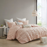 INK+IVY Masie Transitional 3 Piece Elastic Embroidered Cotton Duvet Cover Set II12-1015 Blush