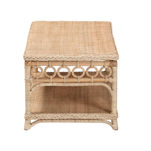 Baxton Studio bali Oxford Braided Rattan Coffee Table - Coastal Boho Accent with Open Shelf & Artisan Detailing WS121-Natural-Rattan-CT