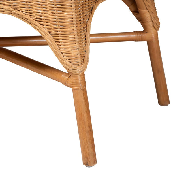 Baxton Studio bali Bali Oxford Bohemian Rattan 3-Piece Living Room Chair Set with Cushions – Handcrafted & Stylish Oxford-Light Honey Rattan-3PC Set