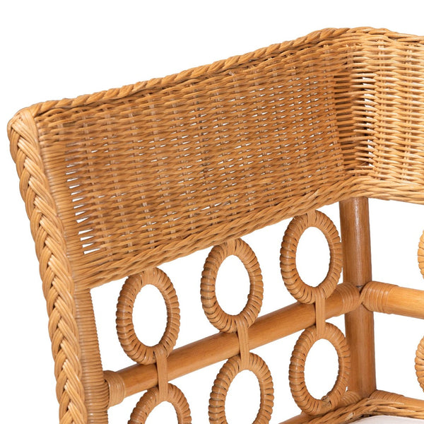Baxton Studio bali Bali Monica Bohemian 3-Piece Rattan Dining Nook Set – Handcrafted Sunlit Elegance for Cozy Meals Monica-3PC Dining Nook Set