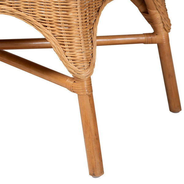 Baxton Studio bali Bali Monica Bohemian 3-Piece Rattan Dining Nook Set – Handcrafted Sunlit Elegance for Cozy Meals Monica-3PC Dining Nook Set