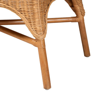 Baxton Studio bali Matilde Bohemian 3-Piece Dining Nook Set - Handcrafted Light Honey Rattan with Unique Design Matilde-3PC Dining Nook Set