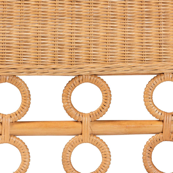 Baxton Studio bali Matilde Bohemian 3-Piece Dining Nook Set - Handcrafted Light Honey Rattan with Unique Design Matilde-3PC Dining Nook Set