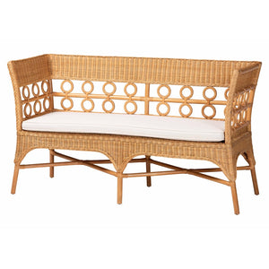 Baxton Studio bali Oxford Bohemian Light Honey Rattan Dining Nook Bench Set – Handcrafted Comfort & Style! Oxford-Light Honey Rattan-2PC Bench Set