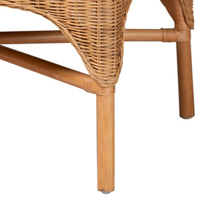 Baxton Studio bali Oxford Bohemian Rattan Dining Bench – Handcrafted Comfort with Removable Cushion, Assembled! Oxford-Light Honey Rattan-Armless-Bench