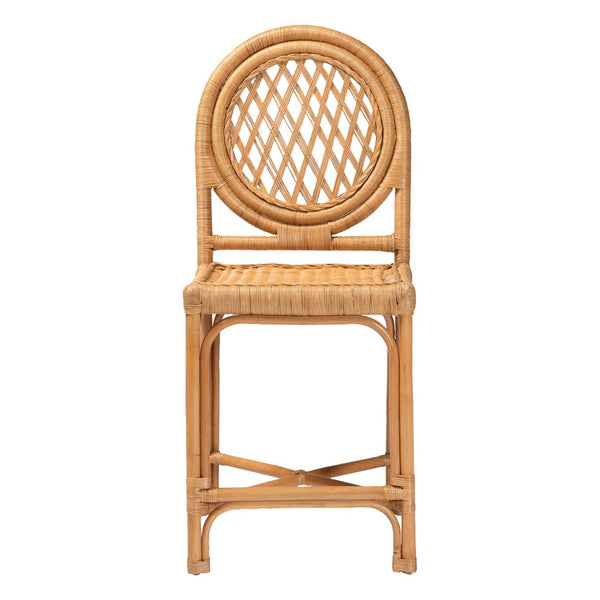 Baxton Studio bali Oxford Rattan Counter Stool - Handwoven Coastal Chair with Open Lattice Design for Kitchen Islands Oxford-Light Honey Rattan-CS