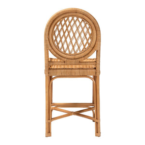Baxton Studio bali Oxford Rattan Counter Stool - Handwoven Coastal Chair with Open Lattice Design for Kitchen Islands Oxford-Light Honey Rattan-CS