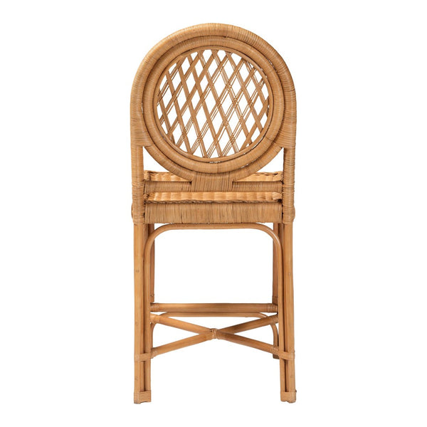 Baxton Studio bali Oxford Rattan Counter Stool - Handwoven Coastal Chair with Open Lattice Design for Kitchen Islands Oxford-Light Honey Rattan-CS