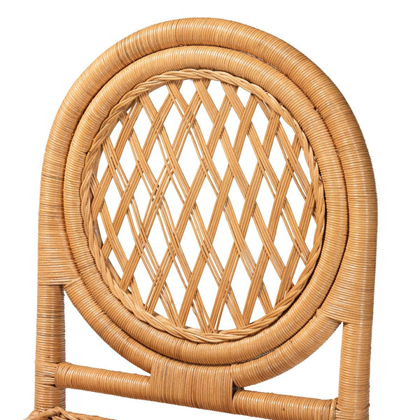 Baxton Studio bali Oxford Rattan Counter Stool - Handwoven Coastal Chair with Open Lattice Design for Kitchen Islands Oxford-Light Honey Rattan-CS