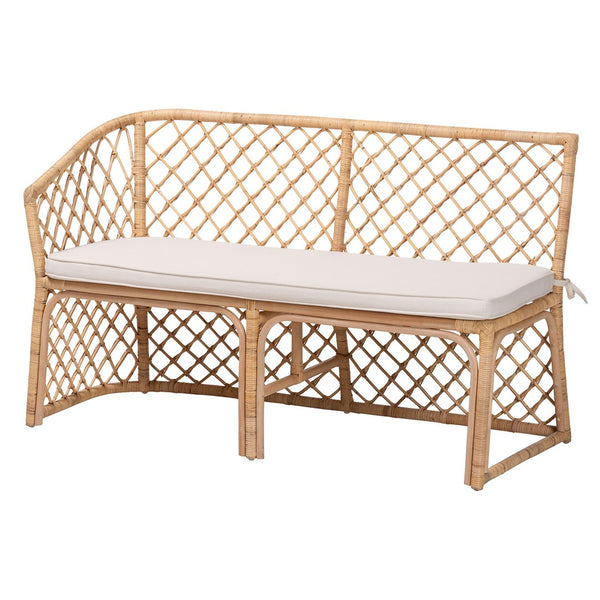 Baxton Studio bali Ellard Bohemian Light Honey Rattan 3-Piece Dining Nook Set – Cozy, Handcrafted & Fully Assembled! Aysi/Braided-3PC Dining Set
