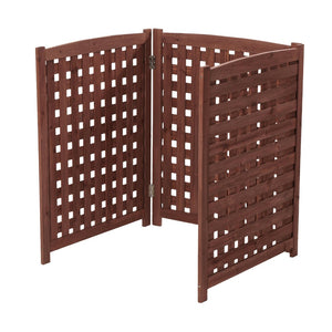 English Elm 3-panel Outdoor Slatted Wood Enclosure Screen for Ac Units Patios and Garden Areas Brown W2640P290517