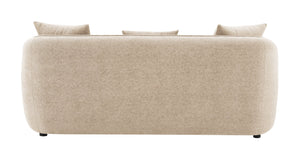 English Elm Keith Beige Chenille Sofa with Plush Toss Pillows, Durable Pine Frame, Foam Cushions, KD Design B2726P252313