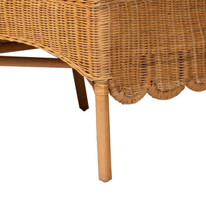 Baxton Studio bali Tamara Bohemian 2-Piece Rattan Dining Nook Bench Set with Cushions – Handcrafted Comfort & Style Tamara-Light Honey Rattan-2PC Bench Set