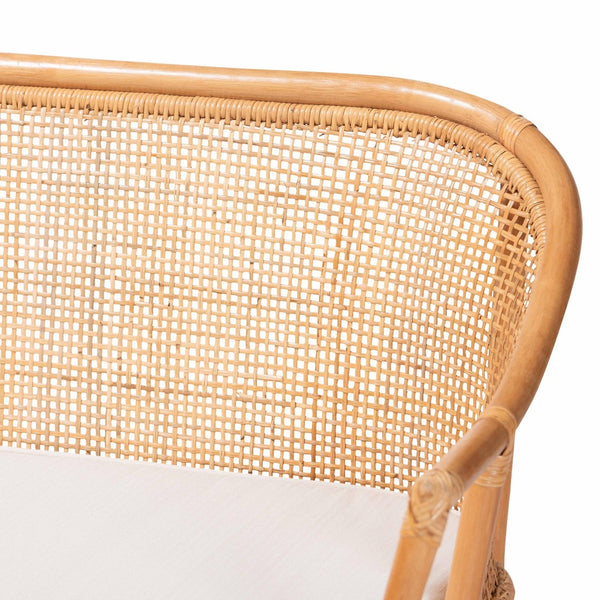 Baxton Studio bali Aara 3-Piece Handwoven Rattan Dining Nook Set - L-Shaped Bench & Round Table for Cozy Spaces Adele/Braided-3PC Dining Set
