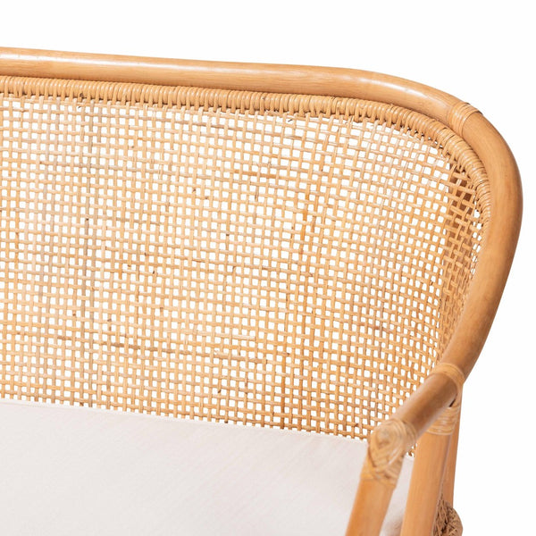 Baxton Studio bali Adede 2-Piece Handwoven Rattan Corner Bench Set - Boho Coastal L-Shaped Dining Nook Seating Adede-Light Honey Rattan-2PC Bench Set