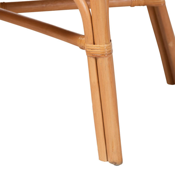 Baxton Studio bali Adede 2-Piece Handwoven Rattan Corner Bench Set - Boho Coastal L-Shaped Dining Nook Seating Adede-Light Honey Rattan-2PC Bench Set