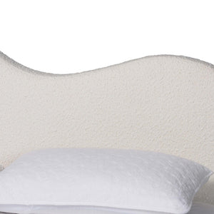 Baxton Studio Baxton Studio Dalton Boucle Platform Bed - Stylish Queen Frame with Camelback Headboard, Cream Comfort BBT61318-Cream Boucle-Queen