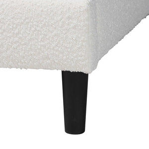 Baxton Studio Baxton Studio Dalton Boucle Platform Bed - Stylish Queen Frame with Camelback Headboard, Cream Comfort BBT61318-Cream Boucle-Queen
