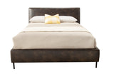 IDEAZ Gray Bed with Faux Leather Platform Gray 1418APB