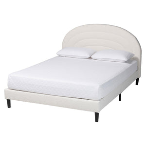 Baxton Studio Baxton Studio Pelagia Cream Boucle Upholstered Queen Bed - Modern Platform Frame with Padded Headboard BBT61319-Cream Boucle-Queen