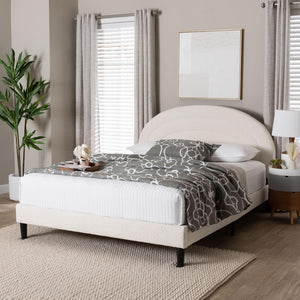 Baxton Studio Baxton Studio Pelagia Cream Boucle Upholstered Queen Bed - Modern Platform Frame with Padded Headboard BBT61319-Cream Boucle-Queen