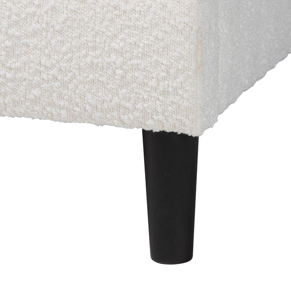 Baxton Studio Baxton Studio Albion Boucle Platform Bed - Elegant Queen Frame with Scalloped Headboard & Soft Fabric BBT61320-Cream Boucle-Queen