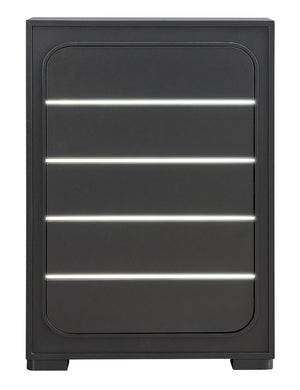 English Elm Milan Modern White Wood Chest with Built-in Led Drawer Accents and Touchless Sensor Wenge B078P497940