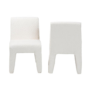 Baxton Studio Baxton Studio Helios Boucle Dining Chairs Set of 2 - Stylish Armless Accent in Soft White, No Assembly Needed BBT5543-Cream Boucle-DC