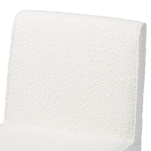 Baxton Studio Baxton Studio Helios Boucle Dining Chairs Set of 2 - Stylish Armless Accent in Soft White, No Assembly Needed BBT5543-Cream Boucle-DC