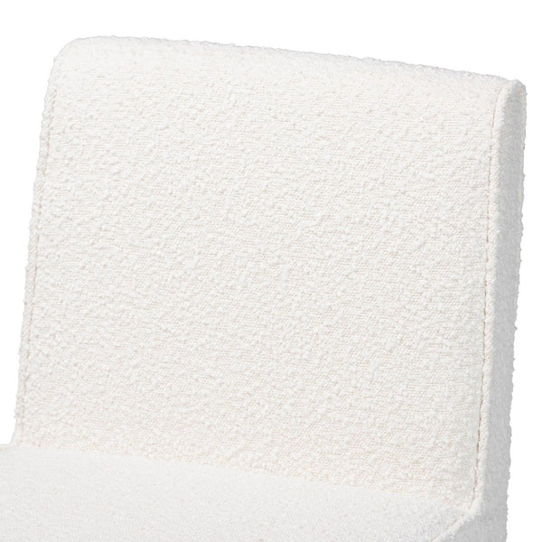 Baxton Studio Baxton Studio Helios Boucle Dining Chairs Set of 2 - Stylish Armless Accent in Soft White, No Assembly Needed BBT5543-Cream Boucle-DC