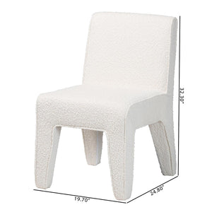 Baxton Studio Baxton Studio Helios Boucle Dining Chairs Set of 2 - Stylish Armless Accent in Soft White, No Assembly Needed BBT5543-Cream Boucle-DC