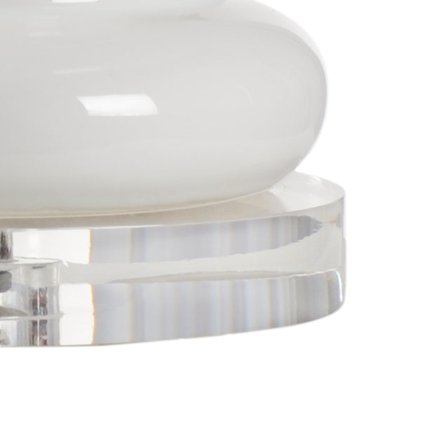 Wildwood Gate Finial Lamp Snow‑White Porcelain With Clear Acrylic Base — Mount Vernon Inspired Mantel Accent 14194