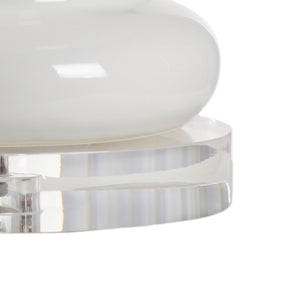 Wildwood Gate Finial Lamp Snow‑White Porcelain With Clear Acrylic Base — Mount Vernon Inspired Mantel Accent 14194