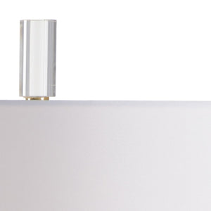 Wildwood Gate Finial Lamp Snow‑White Porcelain With Clear Acrylic Base — Mount Vernon Inspired Mantel Accent 14194