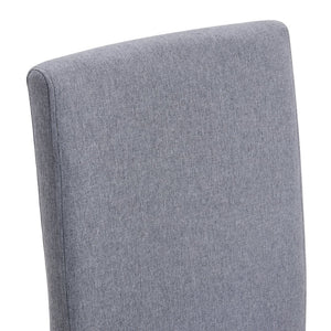 English Elm Table And Chair Set – Modern Tempered Glass Dining Table With 4 Comfortable Light Gray Upholstered Chairs W1151S03806-GIGA