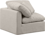 Indulge Beige Linen Textured Fabric Corner Chair 141Beige-Corner Meridian Furniture