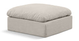 Indulge Beige Linen Textured Fabric Ottoman 141Beige-Ott Meridian Furniture