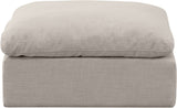 Indulge Beige Linen Textured Fabric Ottoman 141Beige-Ott Meridian Furniture