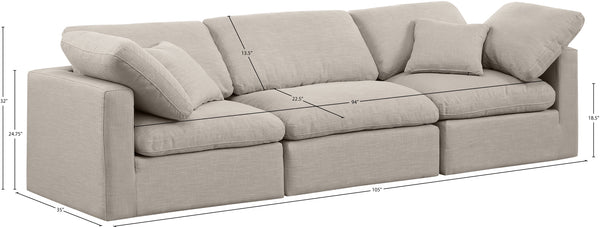 Indulge Beige Linen Textured Fabric Modular Sofa 141Beige-S105 Meridian Furniture