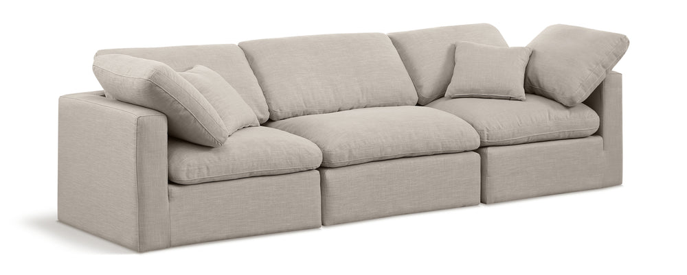 Indulge Beige Linen Textured Fabric Modular Sofa 141Beige-S105 Meridian Furniture