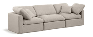 Indulge Beige Linen Textured Fabric Modular Sofa 141Beige-S105 Meridian Furniture