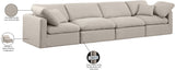 Indulge Beige Linen Textured Fabric Modular Sofa 141Beige-S140 Meridian Furniture