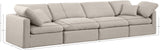 Indulge Beige Linen Textured Fabric Modular Sofa 141Beige-S140 Meridian Furniture