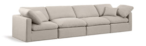 Indulge Beige Linen Textured Fabric Modular Sofa 141Beige-S140 Meridian Furniture